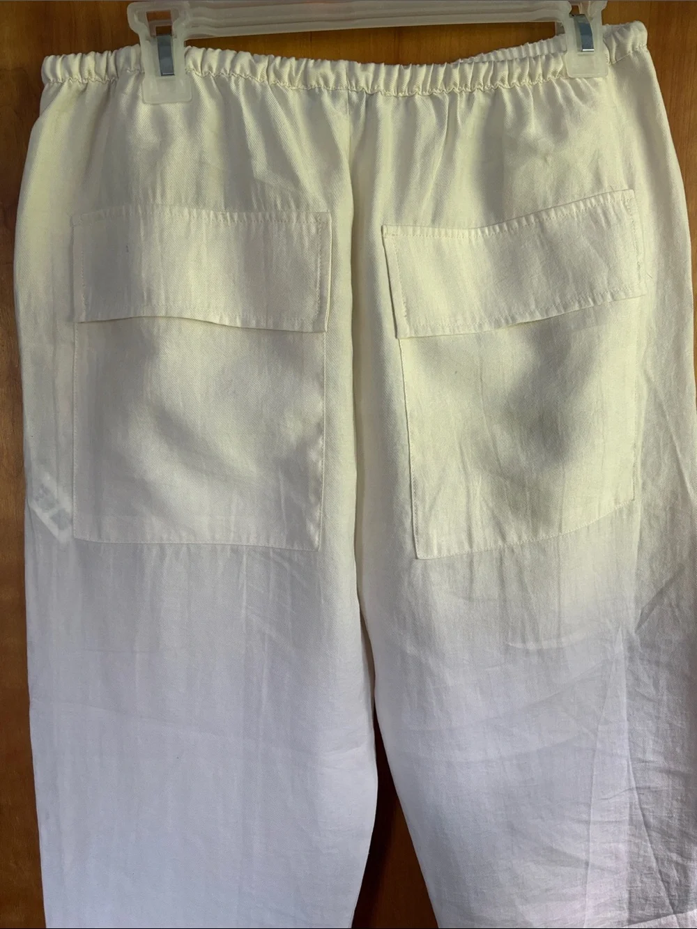 Zara Cream Drawstring Linen-Blend Women’s Chinos